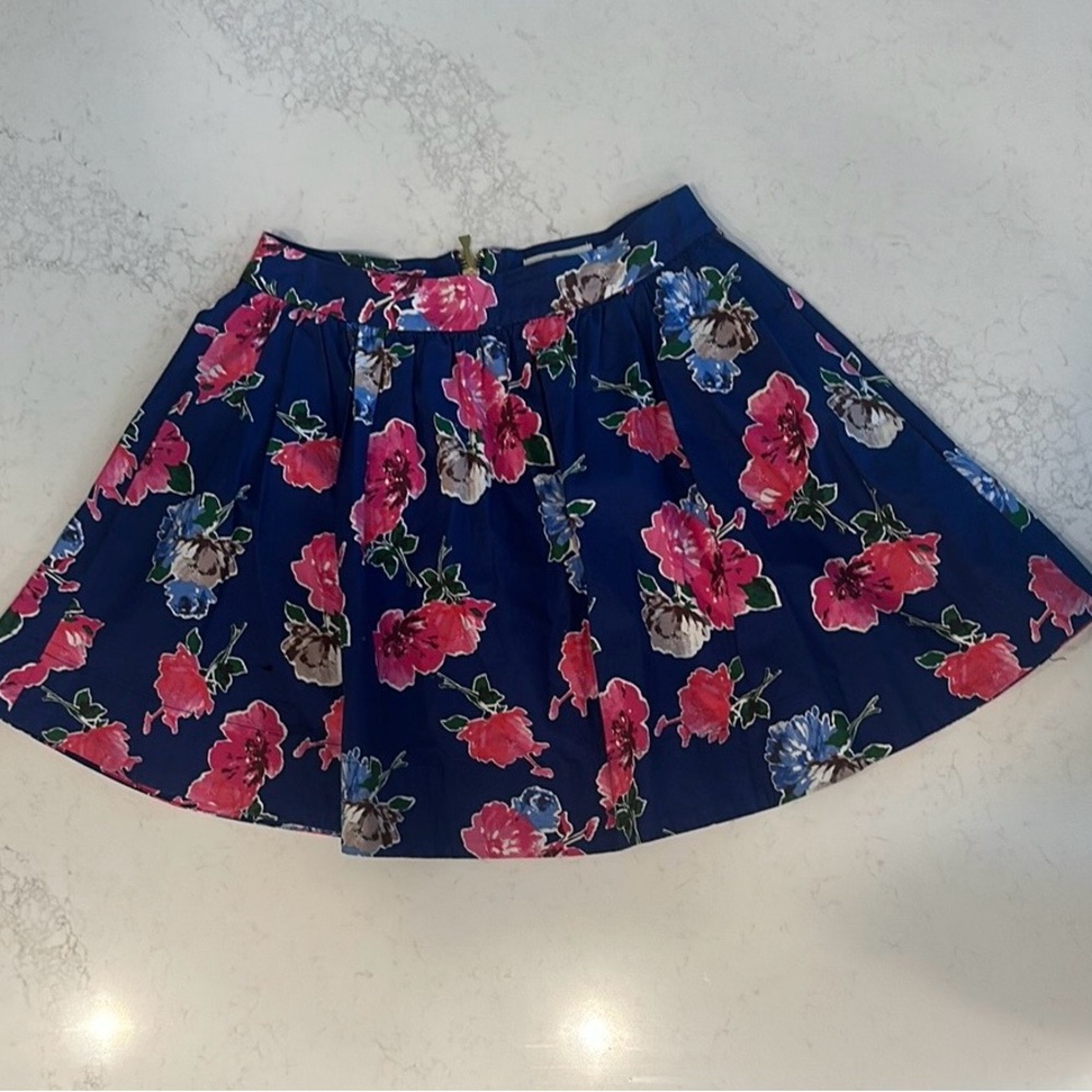Girls Kate Spade Blue & Pink Floral Skirt Size 10